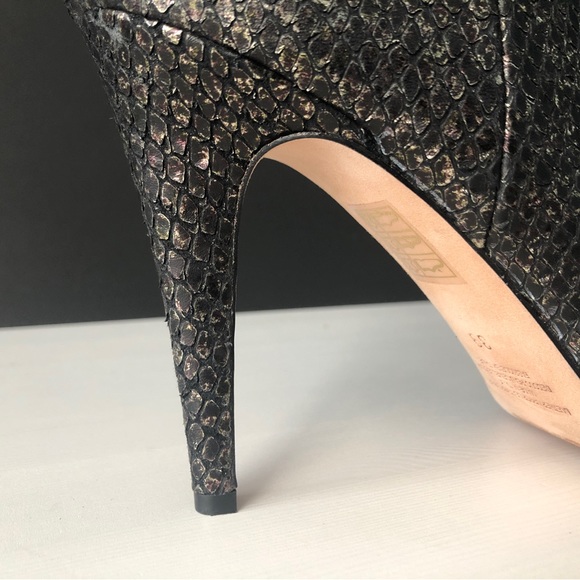 New! Cavallini Italy Women’s Heel Boots Gold Snakeskin Leather Mid Eur 39 - Picture 7 of 11